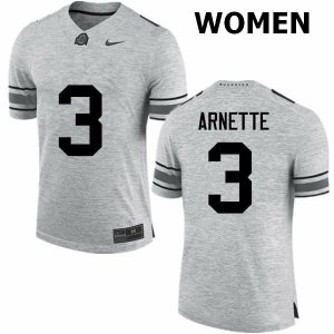 Women's Ohio State Buckeyes #3 Damon Arnette Gray Nike NCAA College Football Jersey For Sale PMI6044TY